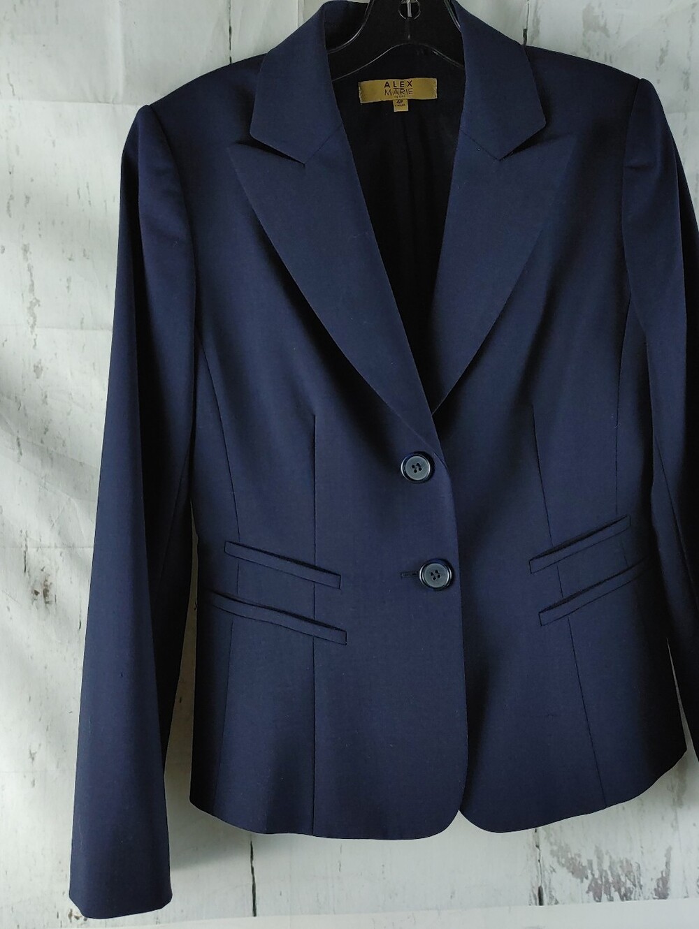 Alex Evenings Navy Blue Tailored Blazer Size 4P - Picture 3 of 16